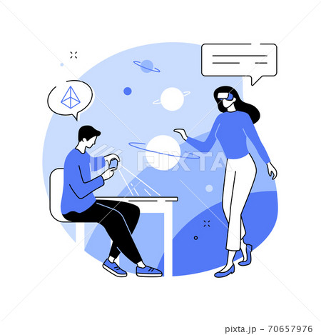 VR and AR in education abstract concept vector illustration. 70657976