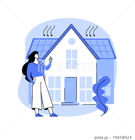 Passive house abstract concept vector illustration. 70658024