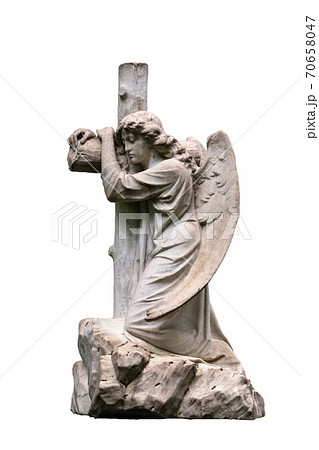 Statue of a young angel isolated on white Statue of a young angel isolated on white 70658047