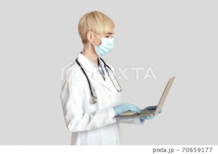 Health protection, work of medical specialist with modern device Health protection, work of medical specialist with modern device 70659177