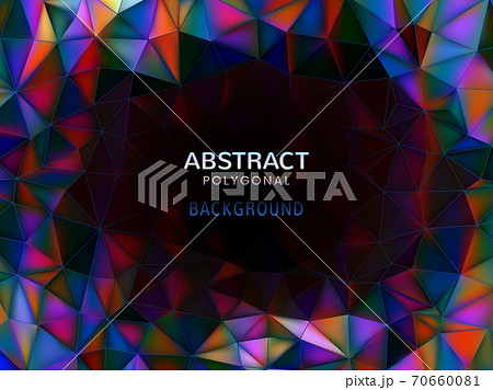 Abstract colorful low poly element with dark space BG 70660081
