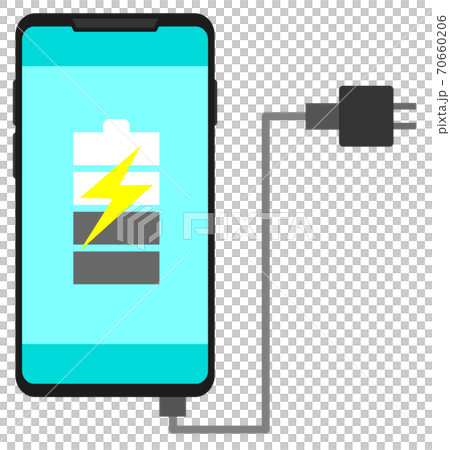 スマホを充電するイラスト スマホを充電するイラスト 70660206