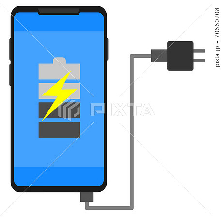 スマホを充電するイラスト スマホを充電するイラスト 70660208