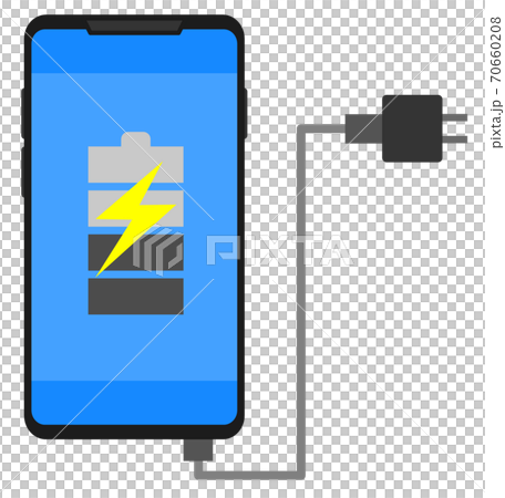 スマホを充電するイラスト スマホを充電するイラスト 70660208