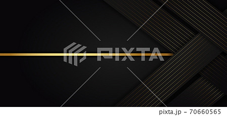 Abstract template black triangle background with striped lines golden. Luxury style. 70660565