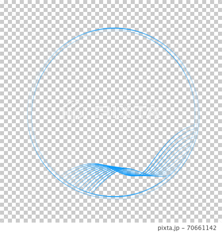 流線型の繊細なブルーのラインの丸フレーム_水_風_換気 流線型の繊細なブルーのラインの丸フレーム_水_風_換気 70661142
