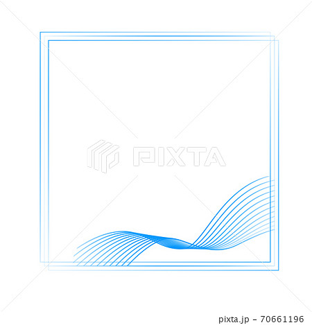 流線型の繊細なブルーのラインの正方形フレーム_水_風_換気 流線型の繊細なブルーのラインの正方形フレーム_水_風_換気 70661196