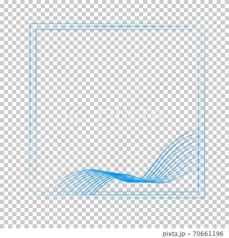 流線型の繊細なブルーのラインの正方形フレーム_水_風_換気 流線型の繊細なブルーのラインの正方形フレーム_水_風_換気 70661196