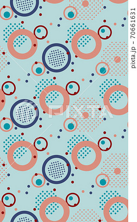 Seamless abstract pattern with the image of circles, bubbles, dots. Geometric vector design for web banner, business presentation, brand package, fabric, print, wallpaper. 70661631