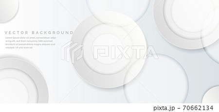 Abstract 3d circles layer white and gray on white background. 70662134