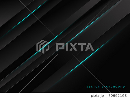 Abstract template black stripes with blue neon light with copy space for text. Abstract template black stripes with blue neon light with copy space for text. 70662168