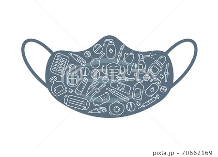 Medical Protection Face Mask vector text, Respiratory Mask, Safety Face Mask, Hospital Breathing Mask, Virus, Icon Illustration Background Medical Protection Face Mask vector text, Respiratory Mask, Safety Face Mask, Hospital Breathing Mask, Virus, Icon Illustration Background 70662169