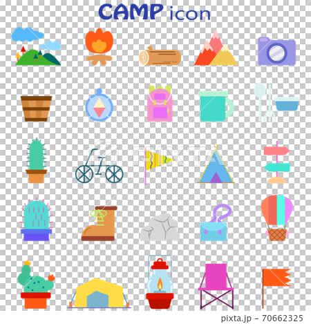 Outdoor camping illustration icon set Outdoor camping illustration icon set 70662325