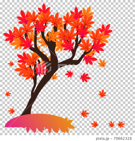Red autumn leaves tree illustration Red autumn leaves tree illustration 70662328