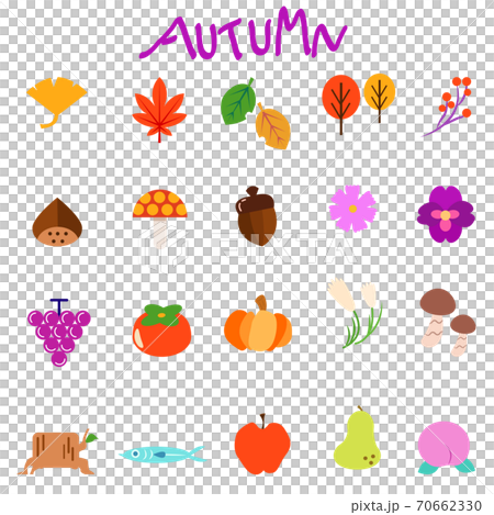Autumn illustration icon material set Autumn illustration icon material set 70662330