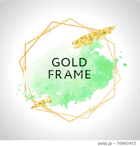 Watrcolor greeting card design with gold letters message and turquoise green watercolor brush strokes in the background. Watrcolor greeting card design with gold letters message and turquoise green watercolor brush strokes in the background. 70663455