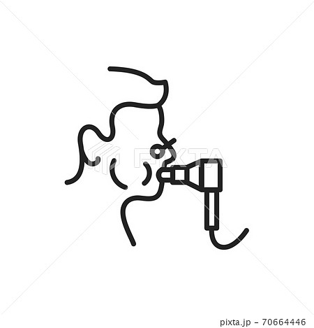 Functional pulmonary test black line icon. Outline pictogram 70664446