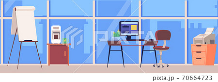 Vector illustration in flat style of office room interior. Vector illustration in flat style of office room interior. 70664723