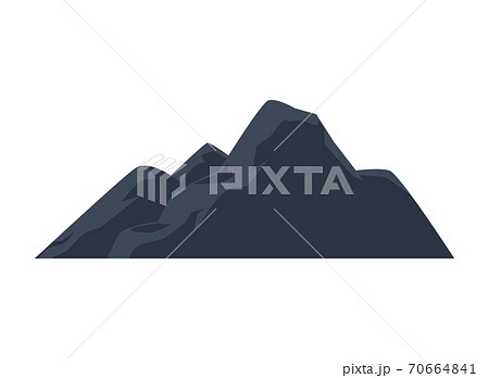 Rocky mountains or hills cartoon icon, flat vector illustration isolated. Rocky mountains or hills cartoon icon, flat vector illustration isolated. 70664841