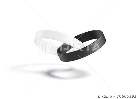 Blank Black And White Silicone Wristband Mock のイラスト素材