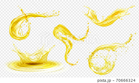 Orange, lemon juice or oil splashes, yellow drink 70666324