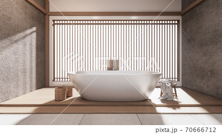 The Tropical bathroom japanese style .3D rendering 70666712