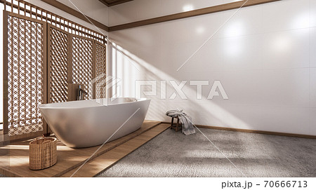 The Tropical bathroom japanese style .3D rendering 70666713