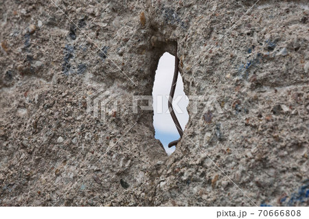 Detail of the remains of the Berlin Wall, Berlin, Germany. Segments of wall left as a reminder of events leading up to the fall of the wall in November 1989 70666808