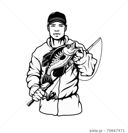 Fisherman and Crappie fish - Freshwater sport fish 70667471
