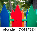 Multi Colored Wooden Fence background 70667984