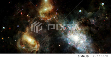 Spiral galaxy. Deep cosmos. Outer space. Elements of this image furnished by NASA 70668826