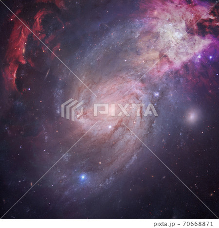 Spiral galaxy. Deep cosmos. Outer space. Elements of this image furnished by NASA 70668871