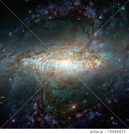 Spiral galaxy. Deep cosmos. Outer space. Elements of this image furnished by NASA 70668875
