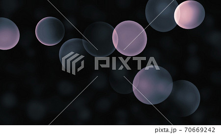 黒背景と薄ピンク色の丸ボケの抽象的な背景イメージ素材 のイラスト素材