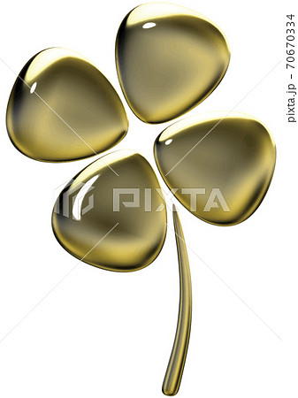 金色四葉のクローバーマーク ベクターイラスト背景透明 金色四葉のクローバーマーク ベクターイラスト背景透明 70670334