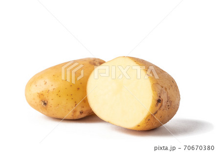 Raw potato vegetables isolated on white background. 70670380