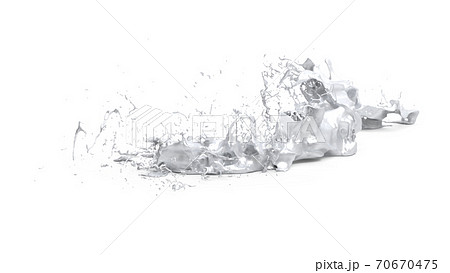 躍動する流体CG 白バック ウォータスプラッシュ メタリックシルバー 躍動する流体CG 白バック ウォータスプラッシュ メタリックシルバー 70670475