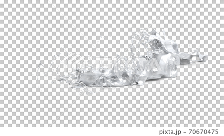 躍動する流体CG 白バック ウォータスプラッシュ メタリックシルバー 躍動する流体CG 白バック ウォータスプラッシュ メタリックシルバー 70670475