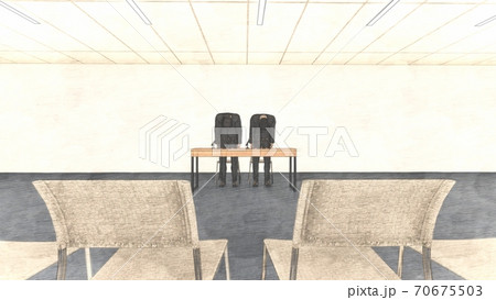 記者会見場 男性謝罪 机有り 人あり イラスト2 記者会見場 男性謝罪 机有り 人あり イラスト2 70675503