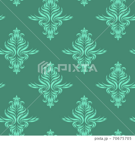 Aqua Menthe color vector seamless pattern. Texture for fabrics or packaging in turquoise color with floral elements. Trend colors 2020 Aqua Menthe color vector seamless pattern. Texture for fabrics or packaging in turquoise color with floral elements. Trend colors 2020 70675705