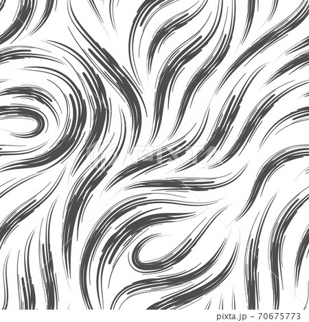 Vector seamless pattern of lines drawn with rough strokes of black on a white background.Monochrome texture of smooth stripes and loops. Vector seamless pattern of lines drawn with rough strokes of black on a white background.Monochrome texture of smooth stripes and loops. 70675773