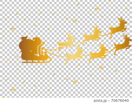 聖誕聖誕老人馴鹿索里人剪影 70676040