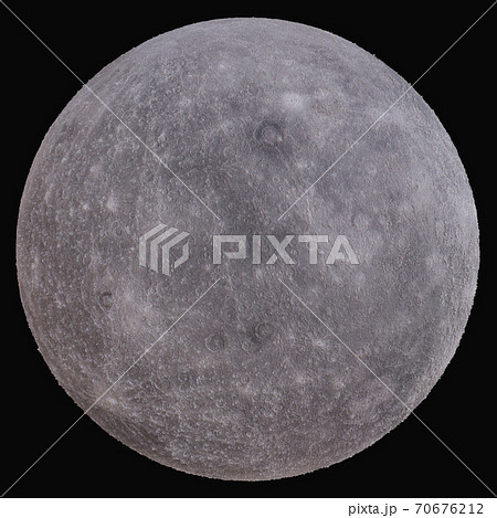 Planet Mercury. Isolated on black background 70676212