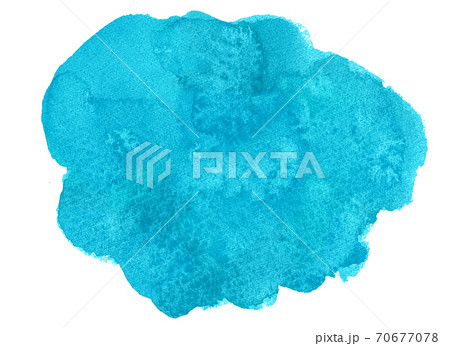 水彩背景 ピーコックブルーの滲みのイラスト素材