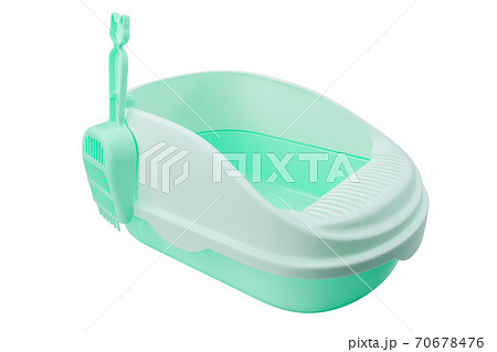 Cat toilet on isolated white background. Pet supplies concept. Cat toilet on isolated white background. Pet supplies concept. 70678476