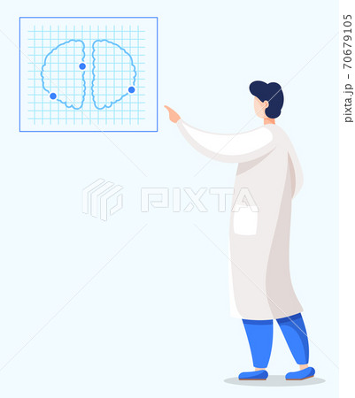 Man with mri scan isolated computer tomography image 70679105