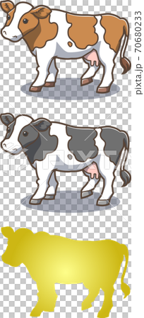 牛のイラスト線茶色のイラスト素材
