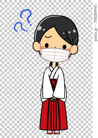 Miko-san, doubt? Mask whole body illustration 70680645
