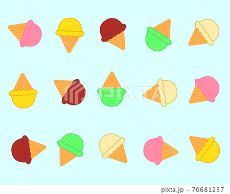 ポップでカラフルなアイスクリームのパターン背景 のイラスト素材