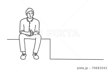 Young man sitting. Young man sitting. 70683042